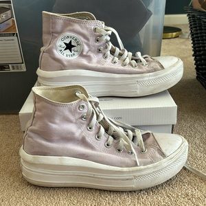 Light pink/purple platform converse with extra support